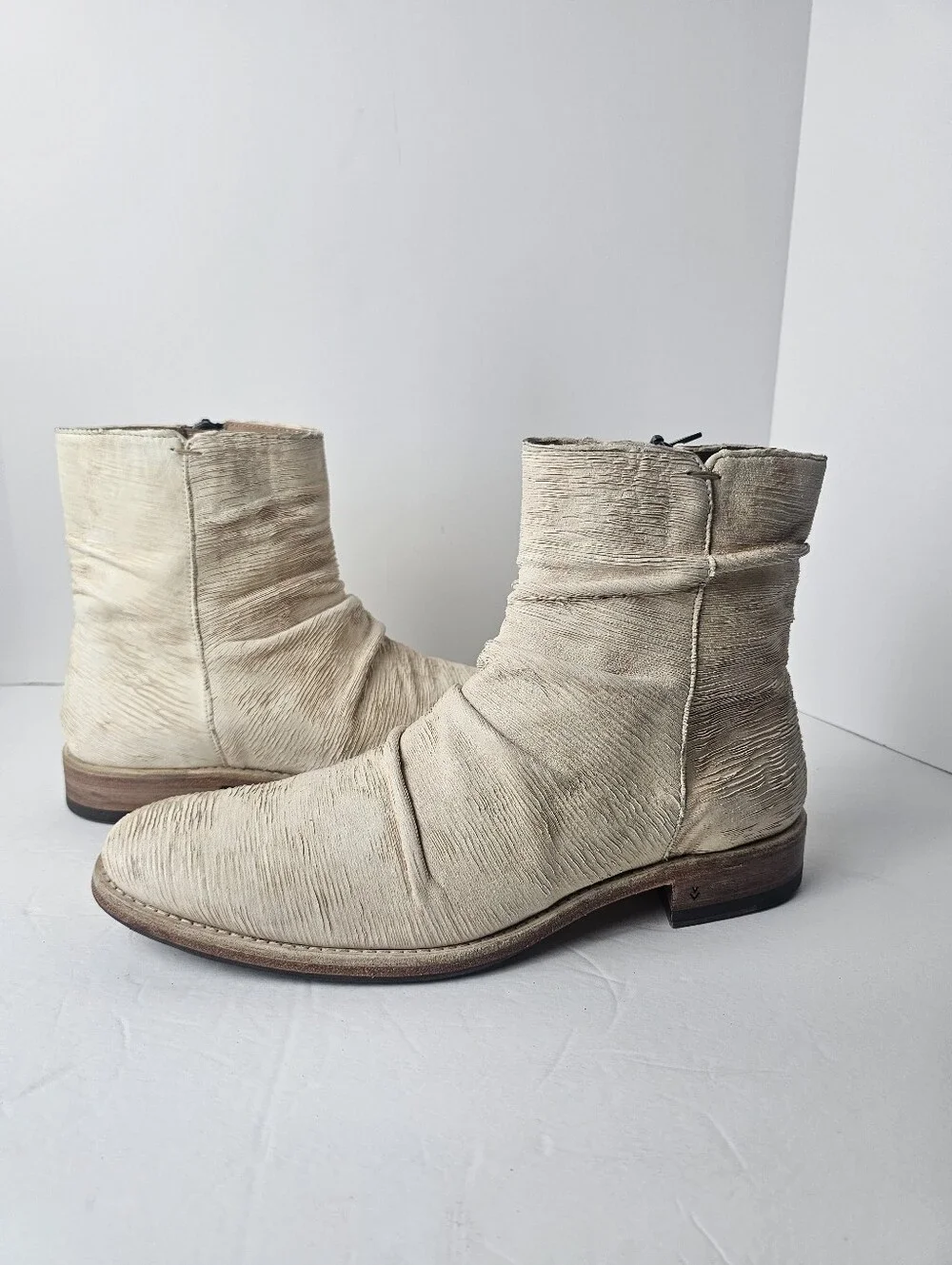 John Varvatos Morrison Sharpei Boot‎ Size 9 USA Handmade Italy Beige Luxury